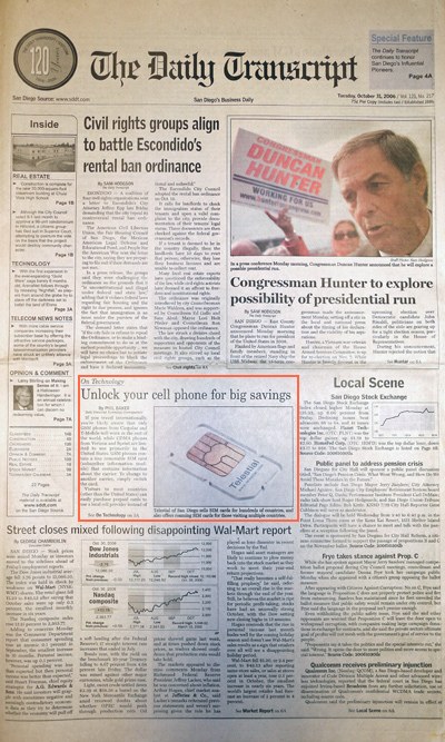 San Diego Daily Transcript Oct. 31, 2006