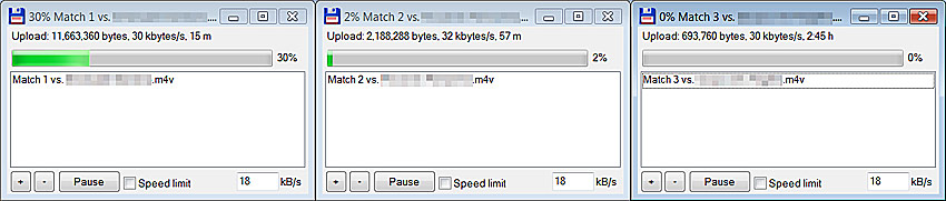 Simultaneous uploading files over 3G UTMS HSUPA connection